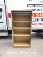 Office Wooden Storage Cupboard Sliding Shutter Door Tambour Cabinet - Grey - Image 10