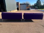 Orangebox Modern Lounge Sofa - Upholstered 4 Person Reception Purple Seat - Image 6