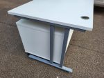 Office Wood Desk with Cable Ports 160cm + Free Lockable Mobile 2 Drawer Pedestal - Image 13