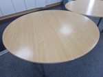Round Oak Meeting / Conference Table – Circular Top Steel Frame - 120 cm - Image 3