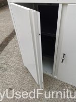White Storage Office Cupboard Lockable Office Cupboard Adjustable Shelves - Image 22
