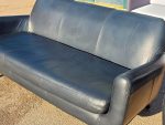 Black Leather Office Sofa Living Room / Reception Modern 3-Person Seat - Image 4