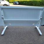 Flip Top Folding Table on Wheels – White Mobile Desk 200cm - Office Workstation