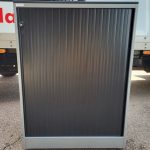 Steel Tambour Sliding Door Office Cupboard Lockable Grey Filing Storage Cabinet