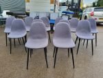 Used Retro Padded – Upholstered Dining/Meeting Chairs, Black Legs (Set of 4)