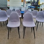Used Retro Padded – Upholstered Dining/Meeting Chairs, Black Legs (Set of 4)
