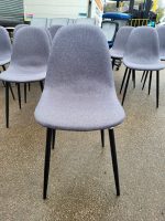 Used Retro Padded – Upholstered Dining/Meeting Chairs, Black Legs (Set of 4) - Image 3