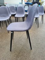 Used Retro Padded – Upholstered Dining/Meeting Chairs, Black Legs (Set of 4) - Image 4