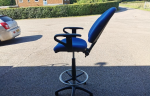 Used Draughtsman Blue Chair Height Adjustable Office High Stool with Foot Ring - Image 10