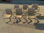 Beige Cantilever Meeting Chairs, Upholstered w/ Polished Metal Frame - Set of 6 - Image 18