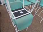 Steelcase High Stools Bar Chairs Teal Upholstery White Metal Frame - Set of 12 - Image 7