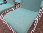 Steelcase High Stools Bar Chairs Teal Upholstery White Metal Frame - Set of 12 - Image 10