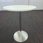 Round Poseur Bar Table White Top High Pedestal Base Meeting / Dining - 80cm