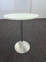 Round Poseur Bar Table White Top High Pedestal Base Meeting / Dining - 80cm