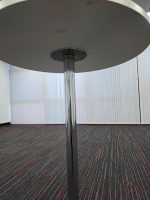 Round Poseur Bar Table White Top High Pedestal Base Meeting / Dining - 80cm - Image 2