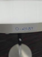 Round Poseur Bar Table White Top High Pedestal Base Meeting / Dining - 80cm - Image 4