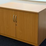 Storage Cupboard Lockable Office Modern Wooden Unit w/ Double Doors and Shelf