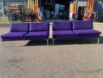 Orangebox Modern Lounge Sofa - Upholstered 4 Person Reception Purple Seat - Image 9