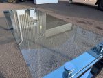 Glass Coffee Table Clear Top and Chrome Legs Modern Reception Furniture - 160cm - Image 4