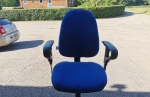 Used Draughtsman Blue Chair Height Adjustable Office High Stool with Foot Ring - Image 12