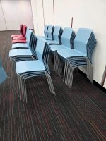Kinnarps Stackable Visitor Chairs Sky Blue Plastic Shell Steel Frame - Set of 47 - Image 6