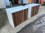 Lockable Office Storage Cupboards - Set of 2 Desk Height Wooden Matching Units - Image 28