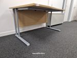 Used Beech Office Desk 140cm with Drawers Left-Hand Wave & Lockable Pedestal - Image 3