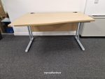 Used Beech Office Desk 140cm with Drawers Left-Hand Wave & Lockable Pedestal - Image 4