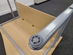 Used Beech Office Desk 140cm with Drawers Left-Hand Wave & Lockable Pedestal - Image 5