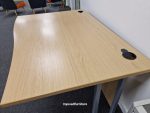 Used Beech Office Desk 140cm with Drawers Left-Hand Wave & Lockable Pedestal - Image 7