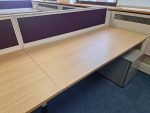 Office Bench Desk + Screens + Lockable Mobile Pedestal Cabinets 160cm per person - Image 4