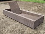 Manutti Aspen Outdoor Sun Lounger – Old Grey Wicker w/ Cushions Used Recliner - Image 3