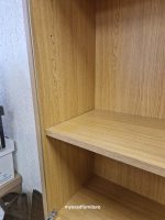 Combi Glass Display Wooden Bookcase Cabinet with Lockable Double Doors Cupboard - Image 3