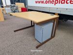 Left-Hand Office Wave Wooden Desk – 120cm with Mobile Lockable Pedestal Cabinet - Image 6