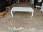 Senator White Coffee Table Wood Senator Oval Top and Heavy Steel Base - 120x60cm