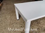 Senator White Coffee Table Wood Senator Oval Top and Heavy Steel Base - 120x60cm - Image 4