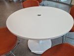 Senator Circular Meeting Table Round Conference with 4 Edge Chairs Office Set - Image 3