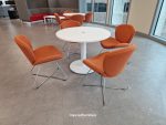Senator Circular Meeting Table Round Conference with 4 Edge Chairs Office Set - Image 8