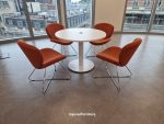 Senator Circular Meeting Table Round Conference with 4 Edge Chairs Office Set - Image 10