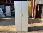 Office Storage Tall Cupboard Wooden Double Door Lockable Cabinet with 4 Shelves