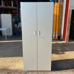 Office Storage Tall Cupboard Wooden Double Door Lockable Cabinet with 4 Shelves