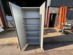 Office Storage Tall Cupboard Wooden Double Door Lockable Cabinet with 4 Shelves - Image 19
