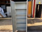 Office Storage Tall Cupboard Wooden Double Door Lockable Cabinet with 4 Shelves - Image 20