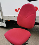 Draughtsman Office Red Chair Height Adjustable High Stool with Foot Ring - Image 5