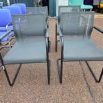 ICF Mesh Meeting Chairs Cantilever Frame Visitor Premium Chairs - Set of 4