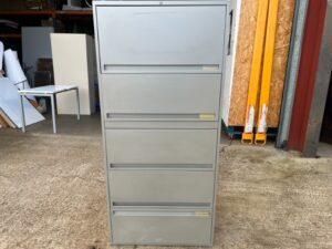 Office Tall Filing Cabinet Lockable 4 Drawers Combi w/ Top Compartment - 173cm