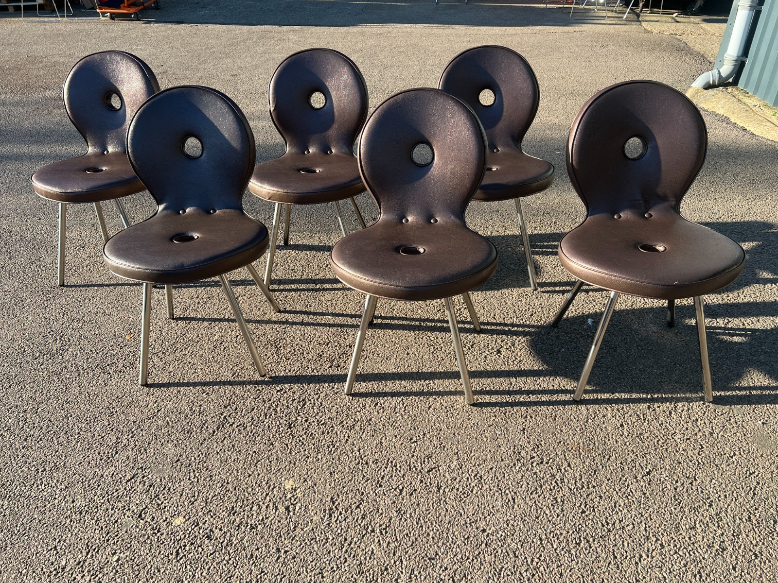 17384168451770116067 Adrenalina Sedi’Ola Dining Chairs by Simone Micheli - Set of 6 Reception Seats - Image 1