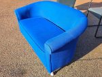 2 Seater Reception Sofa Visitor/Reception Room Upholstered Couch - Blue Fabric - Image 8