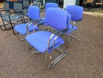 Narbutas Cantilever Meeting Chairs Blue Upholstered Visitor Chairs - Set of 5 - Image 2