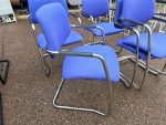 Narbutas Cantilever Meeting Chairs Blue Upholstered Visitor Chairs - Set of 5 - Image 4